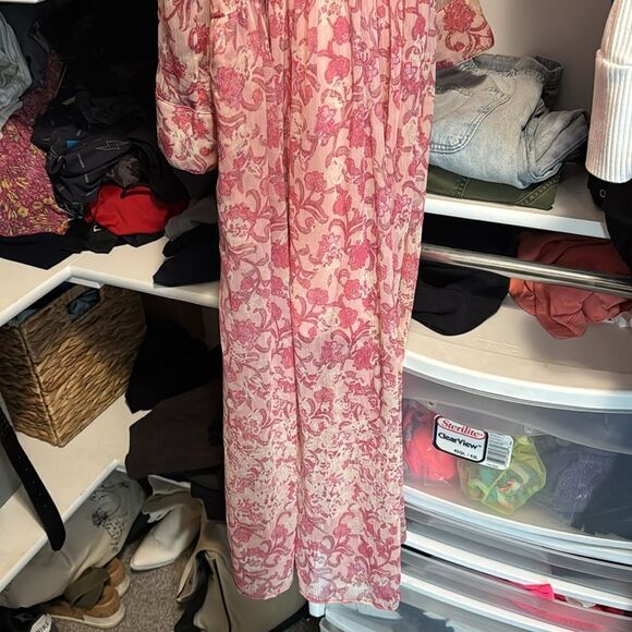 Free People Women’s See It Through Pink Floral Maxi Dress in the Size Small - Picture 3 of 6